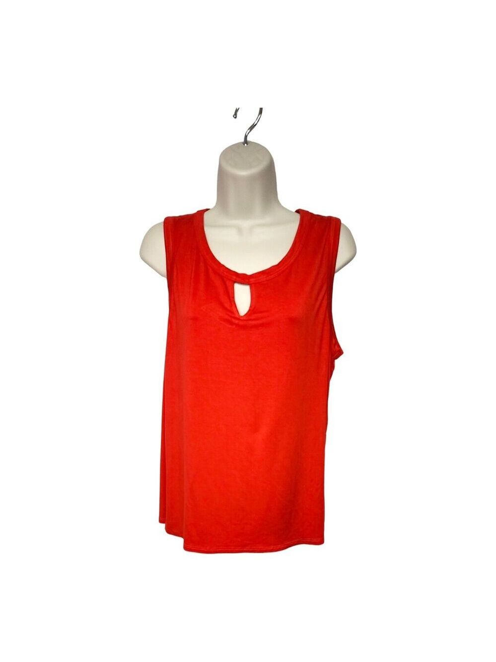 DOUBLJU CASUAL SLEEVELESS RED TOP SIZE LARGE